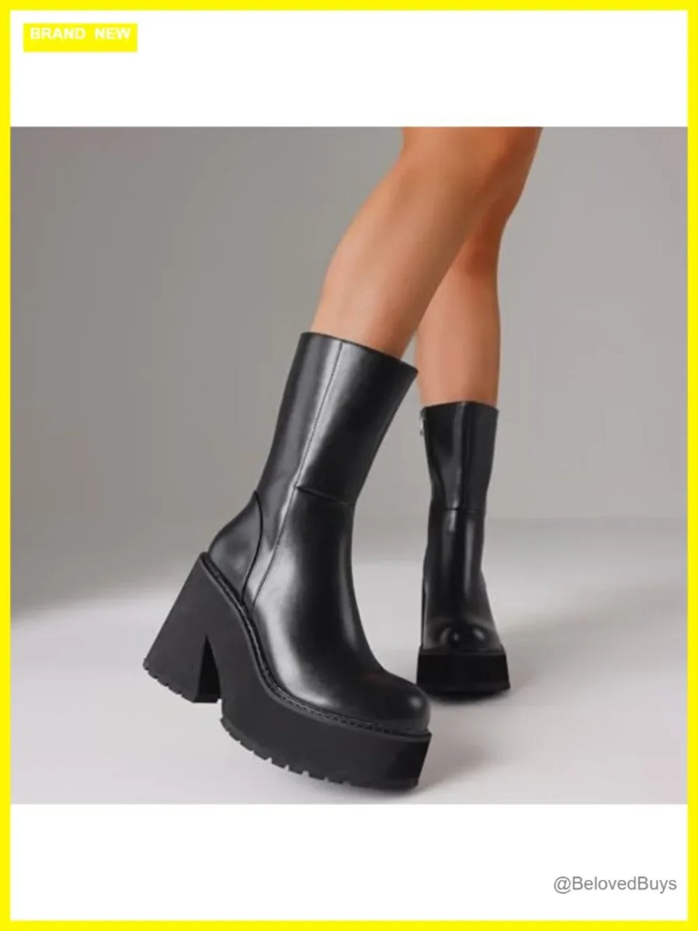 Wedge Heel Ankle Boots Platform Zipper Punk Motorcycle Booties Chunky Block